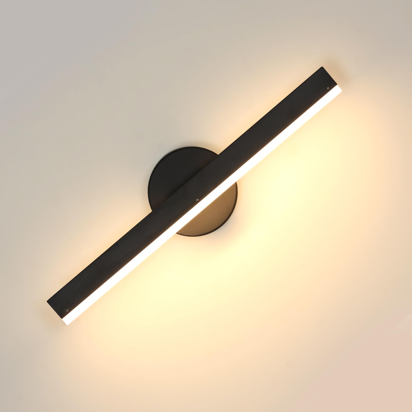 Comely 12 W Apliques de Pared LED Interior, Lámpara de Pared Moderna Giratorio 360°, Luz de Pared Aluminio para Salón Dormitorio Sala Pasillo Escalera, 3000 K Blanco Cálido, Negro