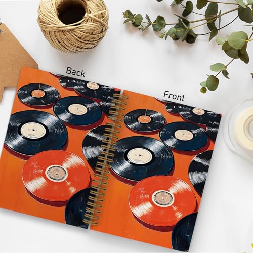 Carnet à spirale disque vinyle rigide 14x21cm pour écriture confortable à plat