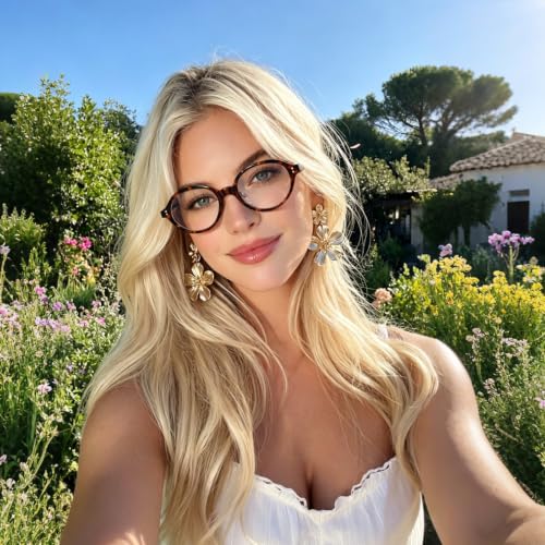 Image of Dollger Retro Oval Men's Women's Prescription Glasses Olive Tortoiseshell | TR90 + Acetate Fiber Frame, Anti Blue Light
