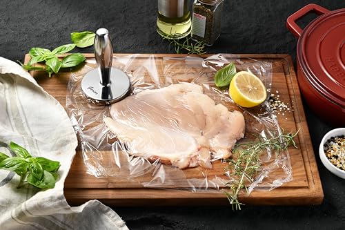 Image of Meat Pounder Tenderizer - Solid Cast Stainless Steel Round Chicken Flattener Tool - Works Great As A Smash Burger Press - Dishwasher Safe