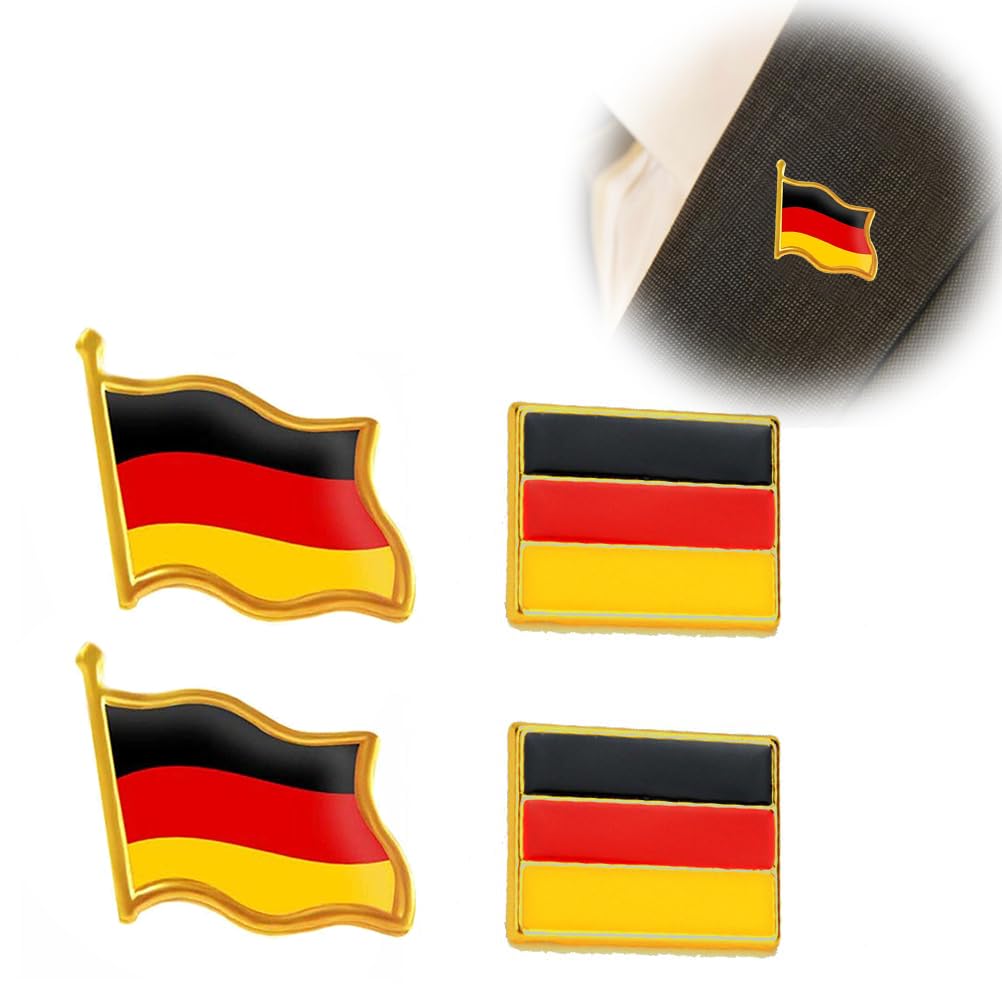 4 szt. flaga Niemiec przypinka przypinka flaga mała flagi przypinki przypinki Germany Badges, Srebro szterlingowe