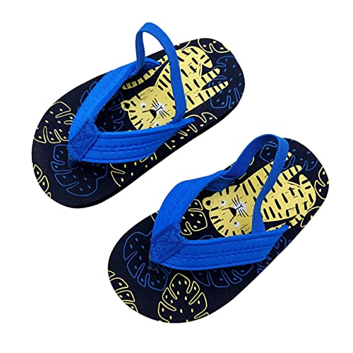 Kids Toddler Summer Girls Beach Flops Eva Strap with Adjustable & Flip Boys Shoes Girls Gold (Dark Blue, 3-4Years)2