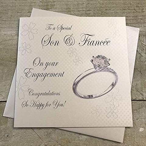 Handmade Engagement Card for Son & Fiancée Cover