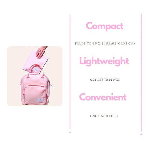 Miniatura 4 de Cambiador de pañales portátil para bebé - Cambiador de viaje plegable - Funda esencial (rosa)