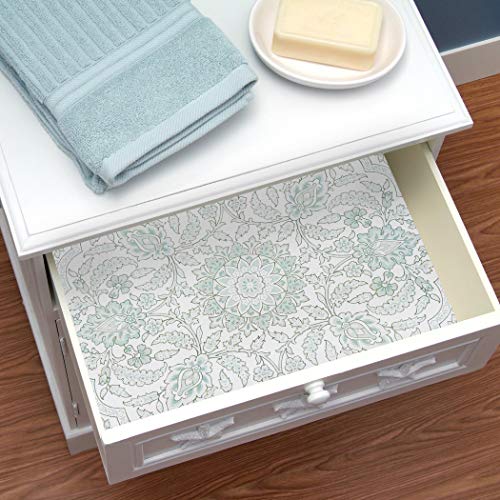 Raymond Waites Fresh Linen Scented Drawer Liners - 5 Non Stick Shelf Liners, Printed Shelf Paper and Drawer Lining Paper Sheets with Matching Gift Box (16.5" x 23" Sheets)
