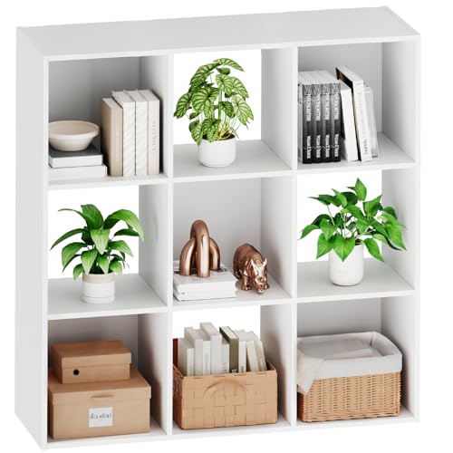 Sweetcrispy 9 Cube Storage Organizer - Open Cube Bookshelf with 5 Removable Back Panels, Display...