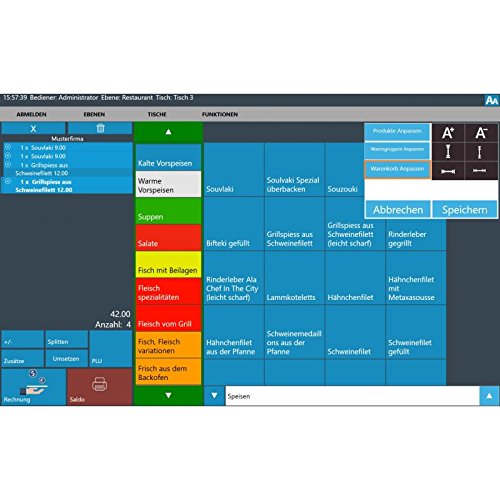 WIN Kassensoftware BlitzKasse Restaurant S für Gastronomie. 25 Tische, 2 Drucker. GDPdU, GoBD, TSE KONFORM