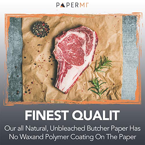 Brown Butcher Paper Kraft Paper Roll Wrapping Paper For Beef Briskets, Bbq Meat Smoking Usa Made, All Natural Food Grade, Unbleached, Unwaxed, Uncoated Sheet ((18” X 200’ (2400”))…) #TOP4