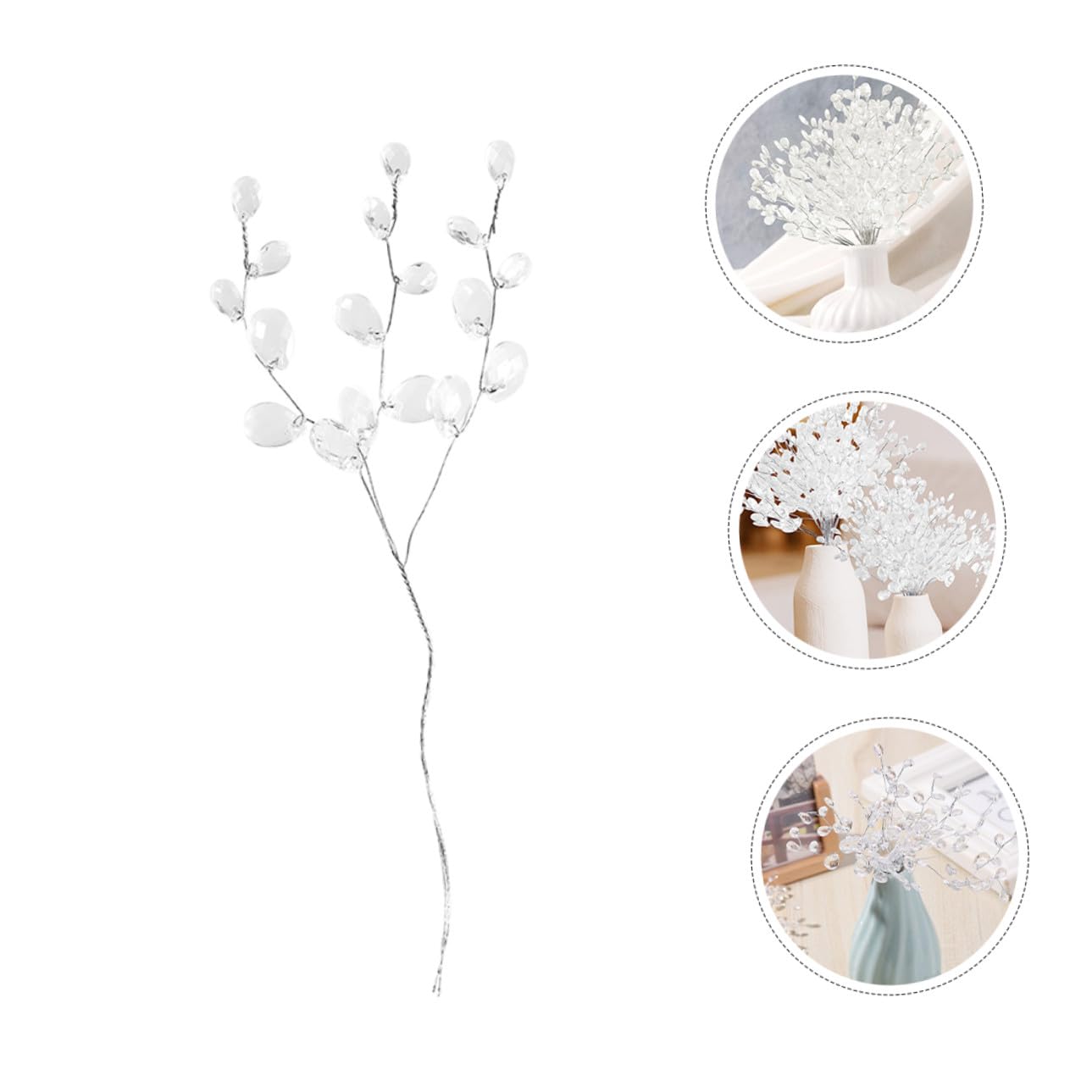 Künstliche Perlenblumen mit Acrylperlen Stiele für Dekoration Blumenstrauß für Innen und Außen für Küche Esszimmer und Hochzeit DIY-blumenarrangement Geschenk für Valentinstag