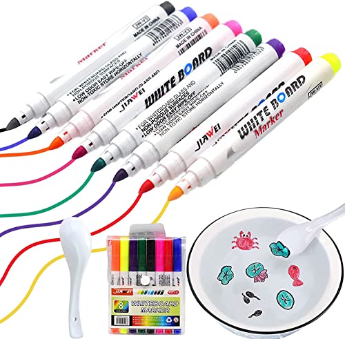 Caneta de pintura de água mágica de 8 peças, canetas de doodle de água, caneta de quadro branco, can