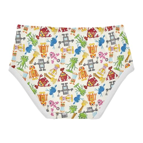 Wusikd Funny Robot Girls' Underwear Cotton Girls Briefs Soft Toddler Underwear 4T Multi2