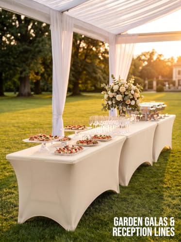 Image of Utopia Kitchen 6Ft 10 Pack, Champagne Tablecloth for Rectangle Tables - Fitted Table Cloth Washable & Wrinkle Resistant Bulk Event Hospitality Wedding Banquet Corporate Functions Use