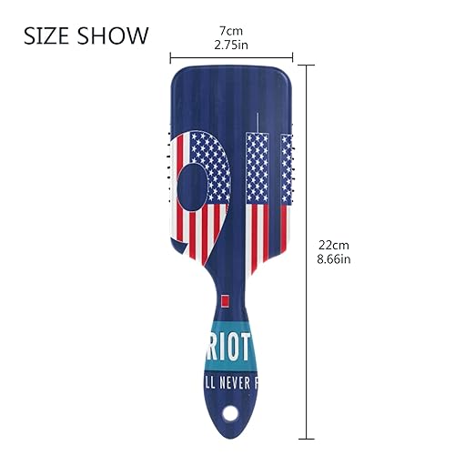 Miniatura 3 de Patriot Day USA No olvidaremos el cepillo de pala, cepillo de pelo de plástico suave de nailon, peine de cojín de aire, desenredar el pelo seco