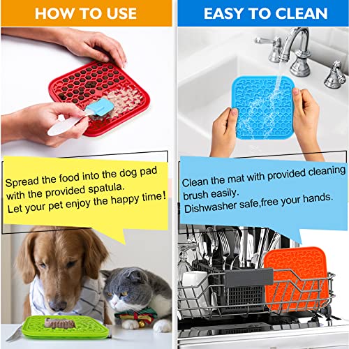 4-Pack Dog Lick Mats for Grooming and Feeding, Food-Grade & Non-Toxic