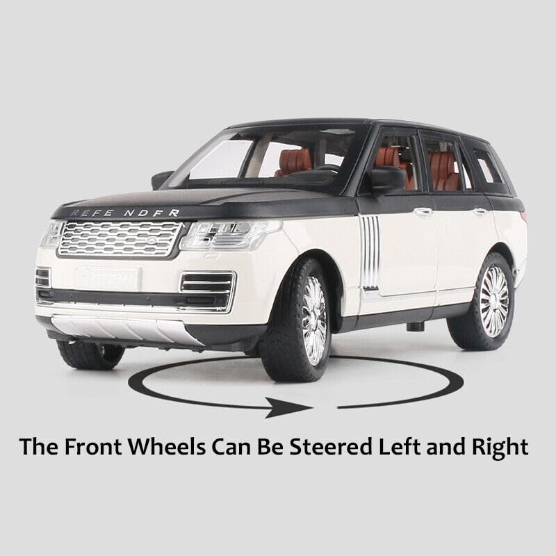 Image of 1:24 Land Rover Range Rover SUV Model Car Toy Collection Sound Light Kid Gift Alloy Metal Pull Back Toy car for Kids with Openable Doors & Light, Music Toy Vehicle for Kids (Black)