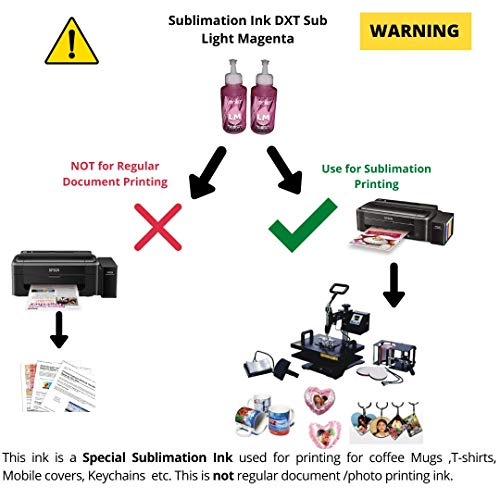Yorkker® Sublimation Ink DXT SUB for Heat Transfer Printing on Mugs, Mobile Cases, Polyester T-Shirts etc Suitable for Epson Printers L800, L1800,... - Image 4