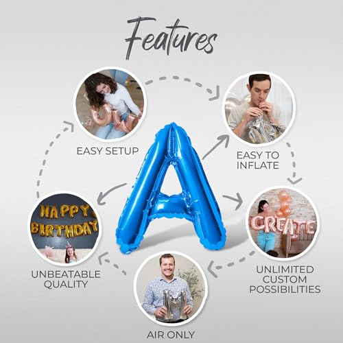Image of Letter Balloons - LAST SPLASH 16 inch Inch Alphabet Letters Foil Mylar Balloon Bachelorette or Bachelor Party Banner (Blue)