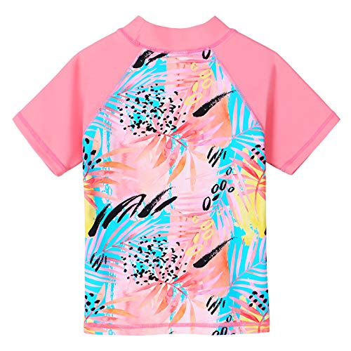 Image of Girls Two Piece Swimsuit Floral UPF 50+ Rash Guard Set Kids Beach Swimwear