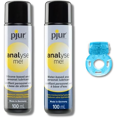 PjurAnalysemel Silicone Based and Water Based Anal Lubricant 100ml / 3.4 fl.oz Bonus Vibration Ring