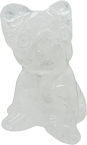 Miniatura 8 de Neyisaa Estatua de perro sentado con piedras preciosas, figura de animal de piedra curativa, escultura de bolsillo de cristal, decoración del hogar,