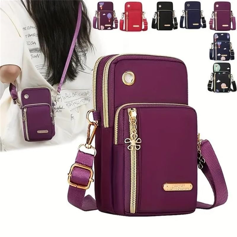 HEAVYSEVEN Waterproof Oxford Fabric Multi-Compartment Phone Bag for Travel Crossbody Shoulder Bag Arm Pouch2