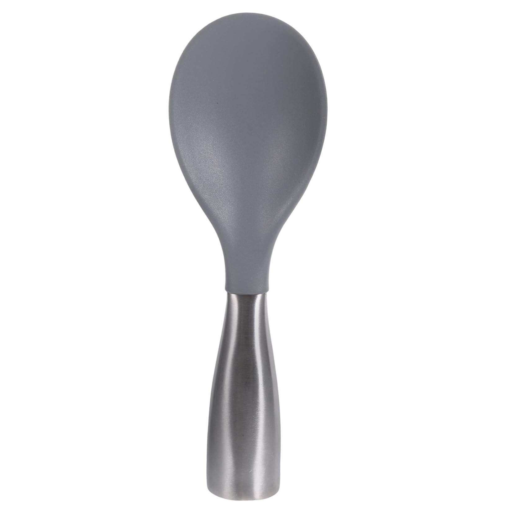 BRIGHTFUFU 1pc Stainless Steel Handle Rice Spoon Serving for Kitchen Utensils Kitchen Tableware Silicone Spoon Rice Scoop Kitchen Supply Rice Spatula Creative Spoon Grey
