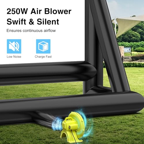 PPXIA 19FT Inflatable Projector Screen, Blow Up Projection Screen with Air Blower, Home Theater for Movie Nights, Inflatable Movie Screen Outdoor Backyards Pool BBQ Party - Front/Rear Projection