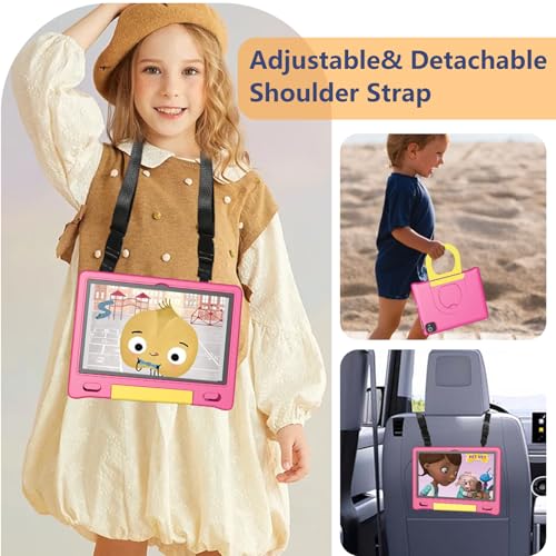Image of ITDULCET Kids Tablet with Strap, Android 14 Tablet for Kids 10 inch, Toddler Tablets Octa-Core 64GB 1TB Expandable, Children's Tablets with Case, Bluetooth WiFi Parental Control Dual