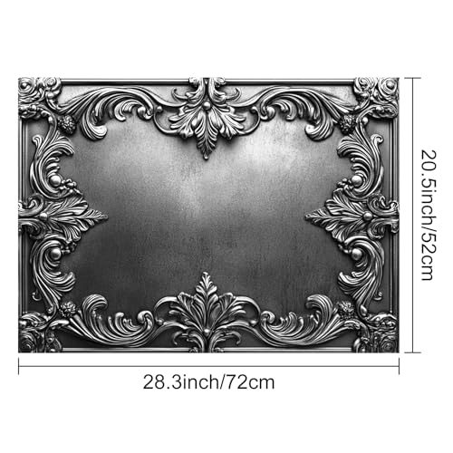 Image of HOMETITUTE Silver Baroque Stove Covers 28x20 Diatomite Heat Resistant Mat