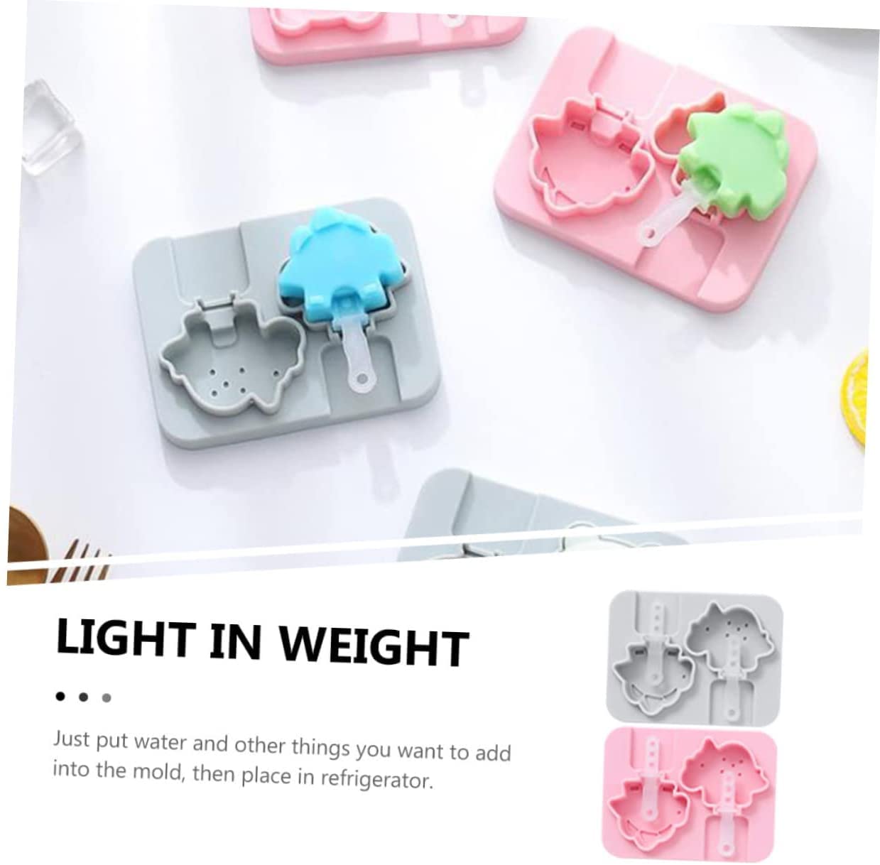 Lot de 6 moules à bâtonnets de Fromage en Silicone, Canne à Sucre, Plateau à gâteau au Chocolat, crème glacée, Fondant Animal, moules à sucettes en Silicone, Moule en Forme d'animal,