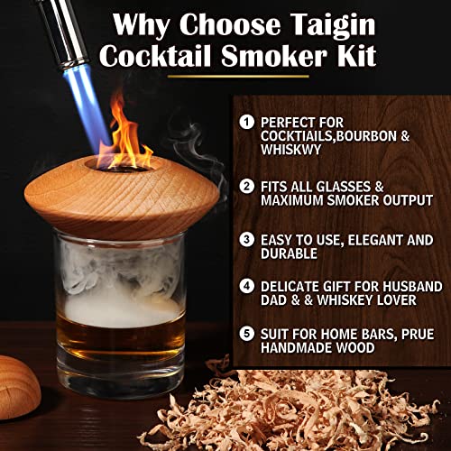 Cocktail Smoker Kit, Old Fashioned Cocktail Kit Drink Smoker Infuser Kit, Whiskey Smoker Accessories Include 6 Pack Of Wood Chips, Bourbon Smoker Kit With Torch As A Gift For Your Loved(No Butane) #TOP1
