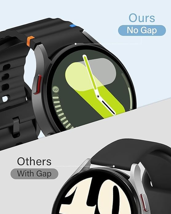 Image of WRIGSS Silicone Strap Compatible with Samsung Galaxy Watch 7 6 5 4 FE Original Style Wavy Smart Watch Straps For Men Women, 40mm 44mm Standard & Classic
