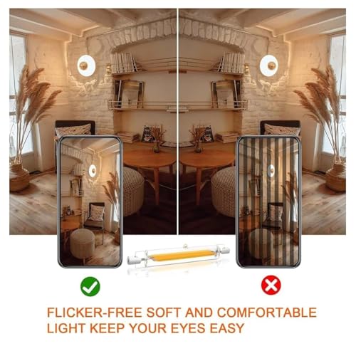 Homesally Lampadine Led 118Mm Lampadina Led Dimmerabile, Led R7S 118Mm 30W Equivalente A Una Lampadina Alogena Da 118Mm 300W, Senza Sfarfallio, 3000LM, Ca 220-240V,Natural White 4Pcs,118Mm 30W - 4