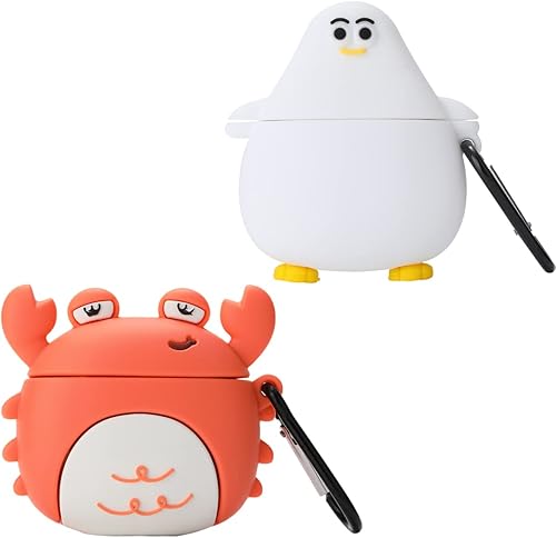 wifantien - Funda 3D de gaviota + cangrejo para Airpods 21, 3D de dibujos animados para mujeres y niñas, niños, funda suave con forma de cangrejo de wifantien - Funda 3D de gaviota + cangrejo para Airpods 21, 3D de dibujos animados para mujeres y niñas, niños, funda suave con forma de cangrejo de