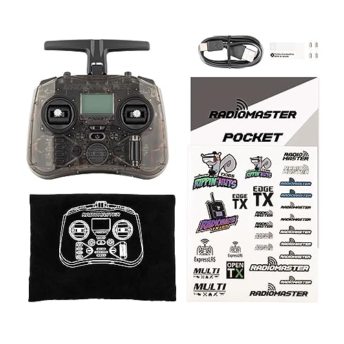 Image of Radiomaster Pocket ELRS Hall Gimbal Transmitter Remote Control Portable Lightweight Built in LED Light Foldable Antenna（Black Mode 2）
