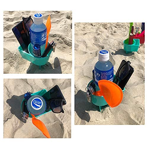 Beach Cup Holder With Pocket, Multifunctional Sand Cup Holder For Beverage Phone Sunglass Key, Beach Accessory Drink Sand Coaster, 8Pcs Sunglasses Key, Beach Accessory Drink Sand Coaster #TOP1