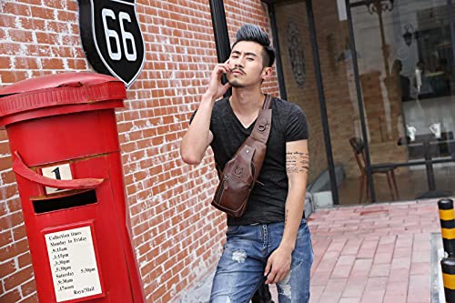 Crossbody leren schoudertas voor mannen, business, casual, sporten, wandelen, reizen, BRON - Image 7