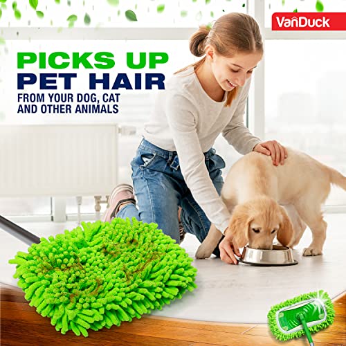 Image of VanDuck Reusable Microfiber Dust Mop Refill for Swiffer Sweeper (6-Pack) | Mop not included, reusable microfiber floor duster, pet hair & dust replacement pads