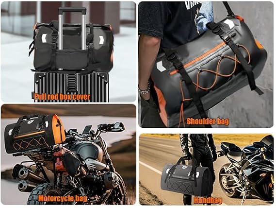 YEEGO DIRECT Handlebar Bag for Bicycles, Bike Bag Multifunctional Waterproof Scooter Crossbag Handbag and Motorcycle Tail Bag, 50L Waterproof Duffle Bag, Luggage Dry Saddle Rear Rack Trunk Bags