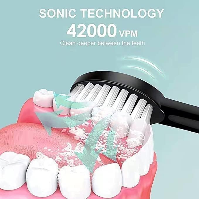 Image of Electric Toothbrush for Adults & Kids | 5 Cleaning Modes | 34000 Strokes /Min | USB Rechargeable | 4 Brush Heads | Waterproof IPX7 | Deep Cleaning Electric Tooth Brush (Multi) | 60-Day Battery