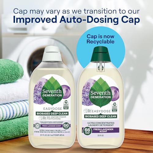 Image of Seventh Generation Laundry Detergent, Ultra Concentrated EasyDose, Fresh Lavender, 23 Ounce, 2 Pack (132 Loads)