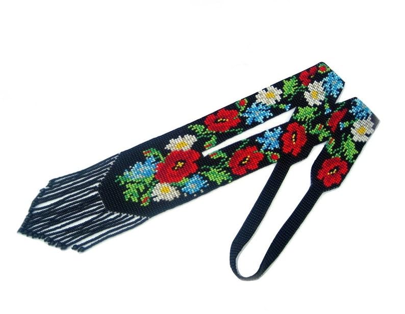 Collier ukrainien Gerdan fleurs de pavot, le cadeau artisanal idéal - 2