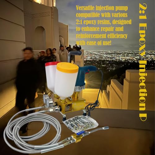 (2:1 Resin + Hardener Mix) Grouting Gun Grout Injection Pump EPOXY Polyurethane Foam for Concrete Repair Waterproofing Crack Repair Apartment Roofing Basement Garage Tunnel Bridge - Image 5