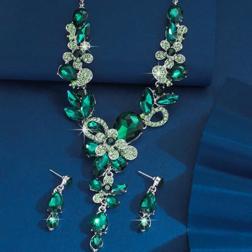 Image of Shining Diva Fashion Stylish Design Fancy Crystal Necklace Jewellery Set for Women | Trendy Celebrity Inspired Jewellery