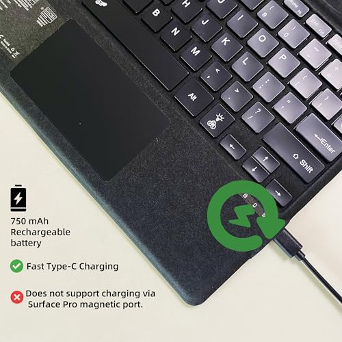 Clavier pour Surface Pro Copilot+ et Pro 11-8 avec coque amovible noir - 4