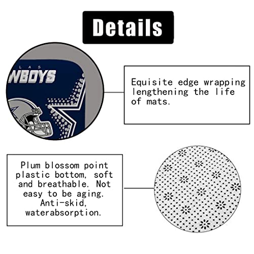 Namdeva 4Pcs Sports Shower Curtain Set, American Football Helmet Stadium Grey Dots White Quotes Navy Blue Texas Star Touchdown Man Cave Bathroom Decor, Non-Slip Bath Mat, Gifts For Men Teenage Boys #TOP5