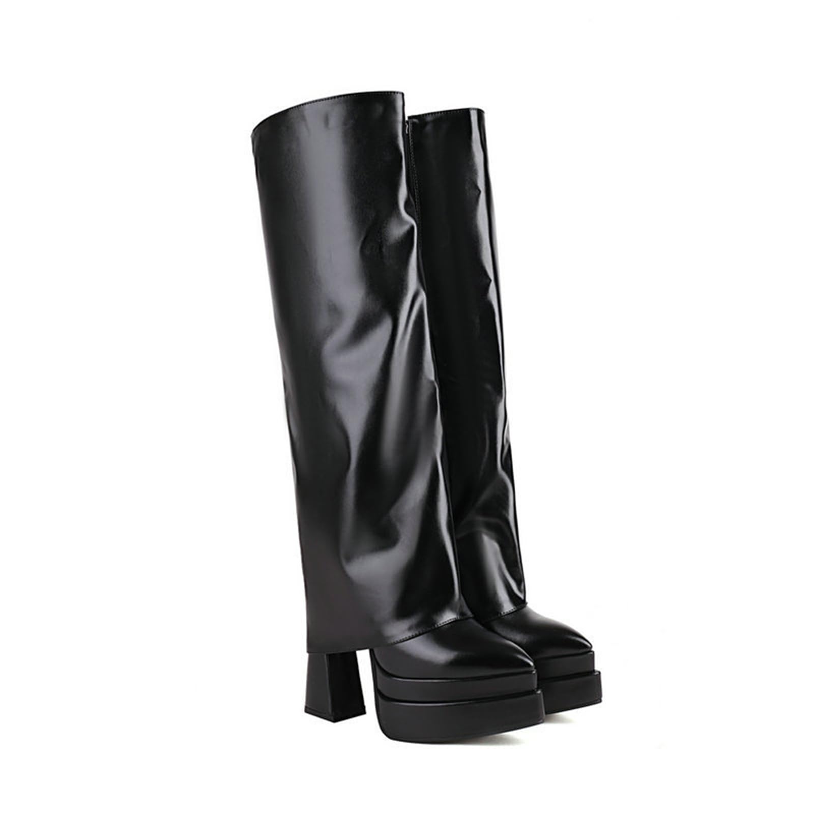 14CM/5.51IN Nuovo Autunno E Inverno Stivali Tacco Alto Tacco Alto Stivali Alti Donna Grandi Dimensioni Stivali Lunghi
