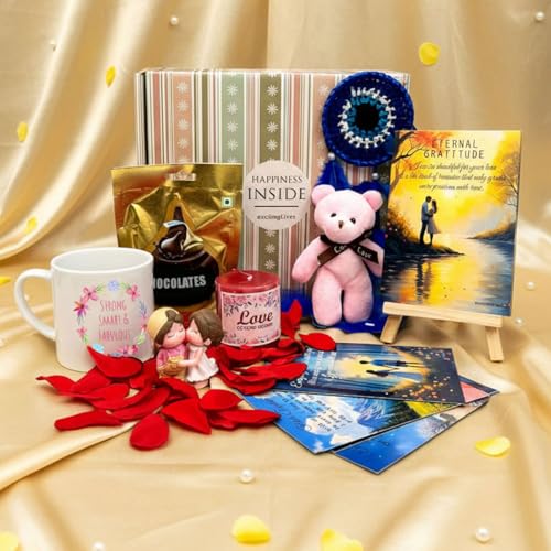exciting Lives Valentine's Day Gift Hamper – Gift For Valentine's, Valentine's Day, Your Loved One, Gift for Girlfriend, Wife, Friend, or Special Someone, Ideal for Valentines, Anniversary, or Romantic Occasion
