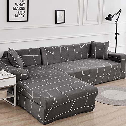 Thick Sofa Coversall-Inclusive Universal Sofa Cover, Universal Sofa Cover Gray-Line 1 Seater/S（90-140Cm）