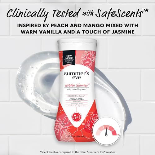 Summer's Eve Golden Glamour Daily Refreshing All Over Feminine Body Wash, Removes Odor, Feminine Wash pH Balanced, 15 fl oz (Pack of 2) - Image 5